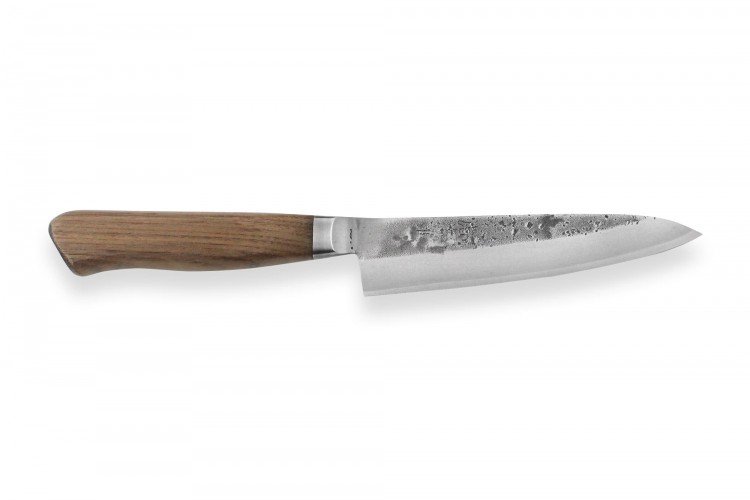 Couteau universel japonais artisanal Wusaki Nogami BS2 12.5cm manche en noyer