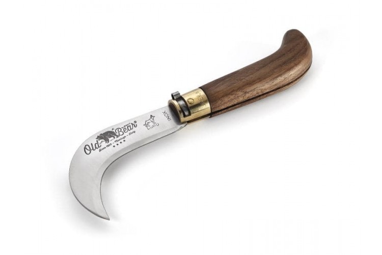 Serpette artisanale Old Bear manche noyer
