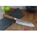 Couteau Santoku japonais artisanal Wusaki Nogami BS2 17cm manche en noyer