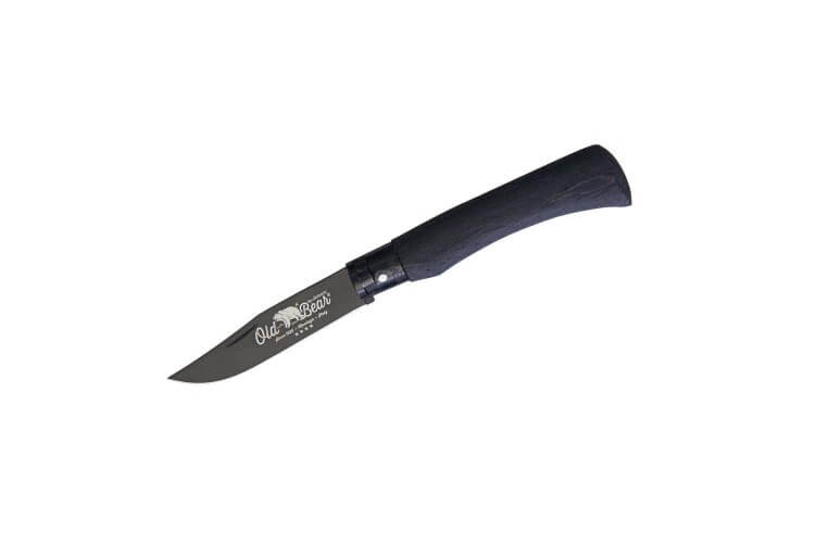 Couteau artisanal Old Bear Total Black manche bois d'ayous stratifié