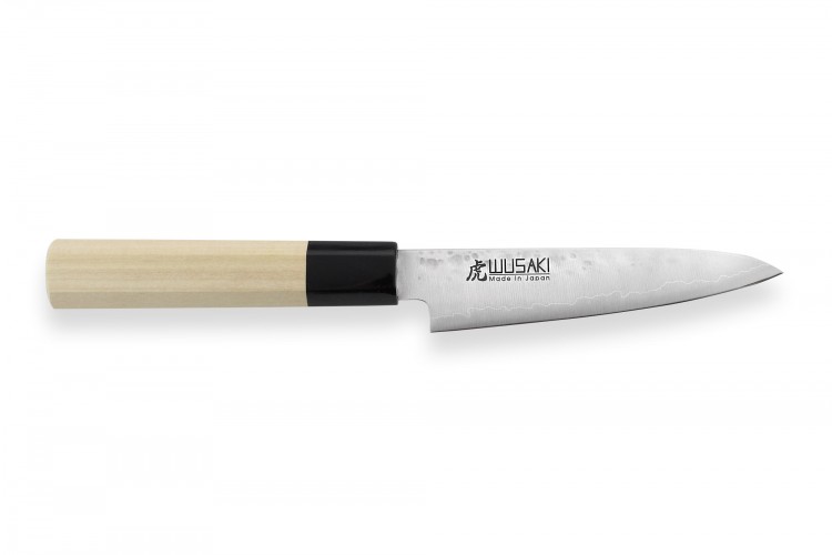 Couteau universel japonais artisanal Wusaki KANJO AS 12cm manche en magnolia