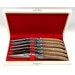 Coffret de 6 couteaux de table Prestige Laguiole Bougna manches ouvragés en teck