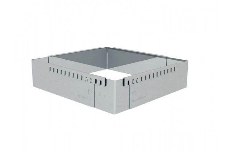 Cadre &agrave; entremets carr&eacute; De Buyer extensible tout inox