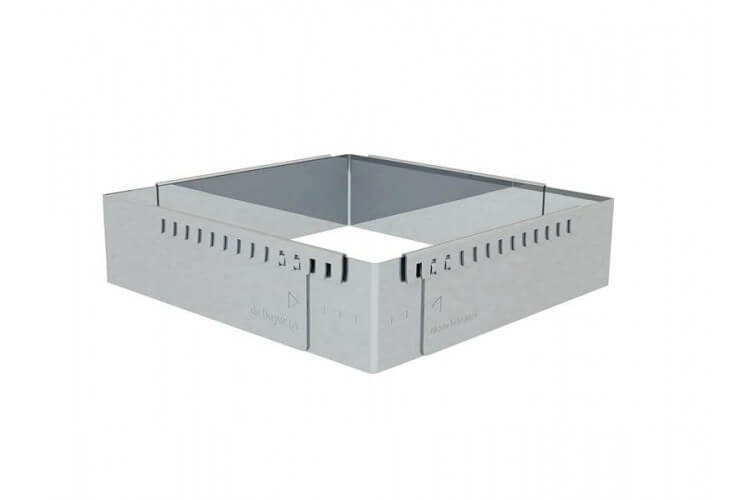 Cadre à entremets carré De Buyer extensible tout inox