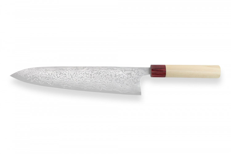 Couteau de chef japonais artisanal Masakage Kiri 27cm damas 49 couches