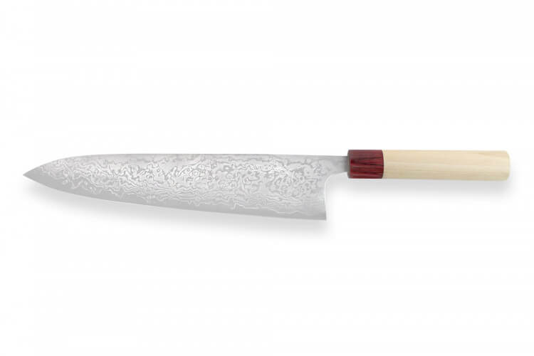 Couteau de chef japonais artisanal Masakage Kiri 27cm damas 49 couches