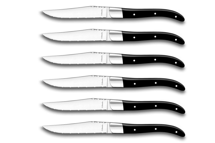 Coffret 6 couteaux &agrave; steak Amefa Royal manche noir