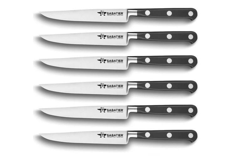 Coffret 6 couteaux &agrave; steak Fischer Sabatier 64 lame 12.5cm