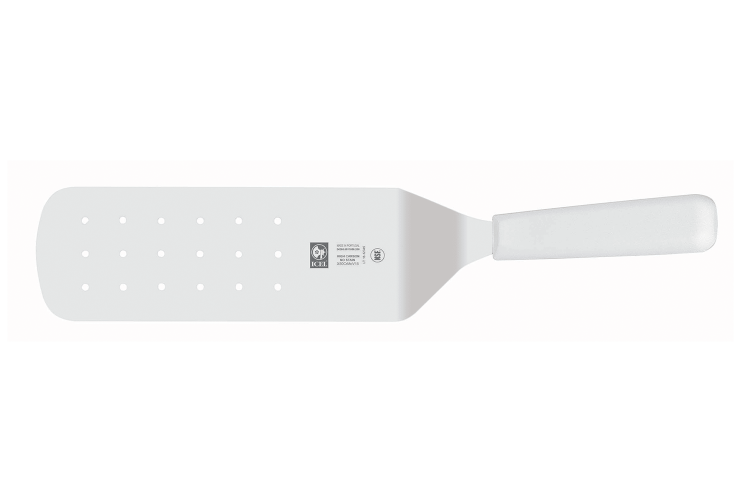 Spatule professionnelle Icel lame perfor&eacute;e 20cm manche blanc