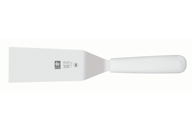 Spatule coudée professionnelle Icel lame 16cm manche blanc