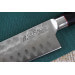 Couteau santoku Wusaki Ebony AUS8 17cm alvéolé manche ébène vernis