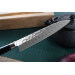Couteau santoku Wusaki Ebony AUS8 17cm alvéolé manche ébène vernis