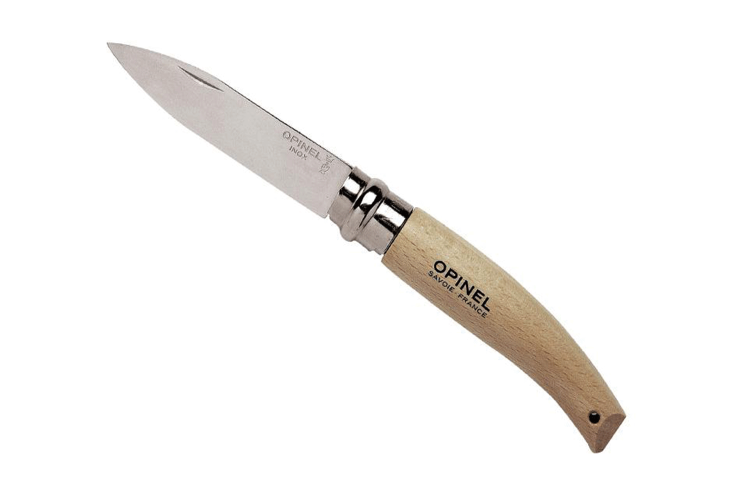 Couteau de jardin n&deg;8 VRI Opinel lame inox 8.5cm manche h&ecirc;tre