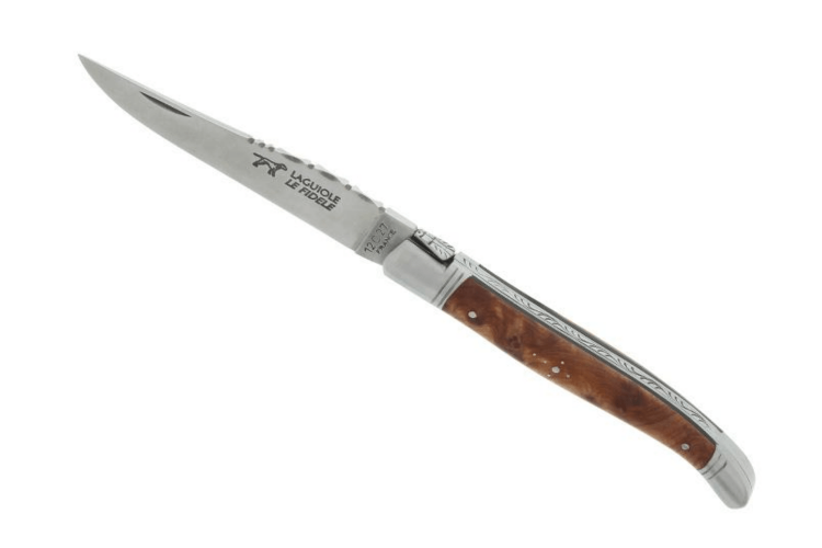 Couteau pliant Laguiole LE FIDELE acier Sandvik manche bois de thuya 12cm