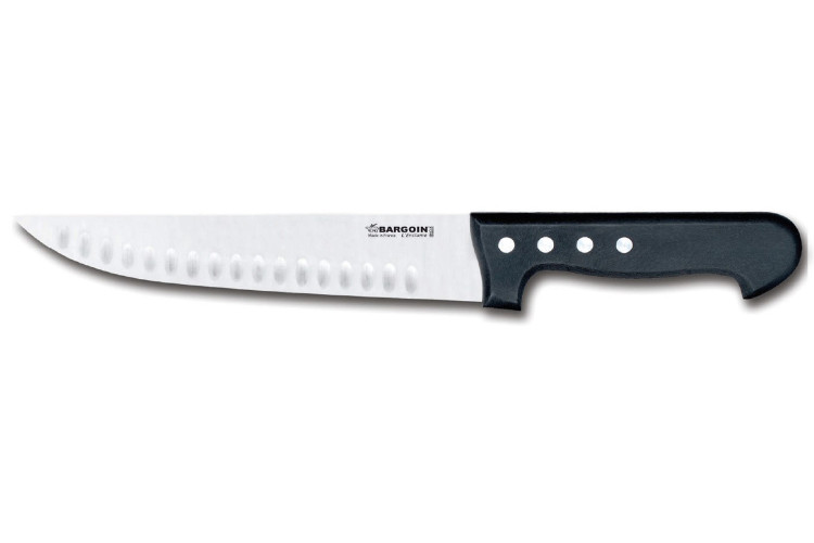 Couteau de boucher Bargoin Classic 4 rivets lame alv&eacute;ol&eacute;e 25cm 