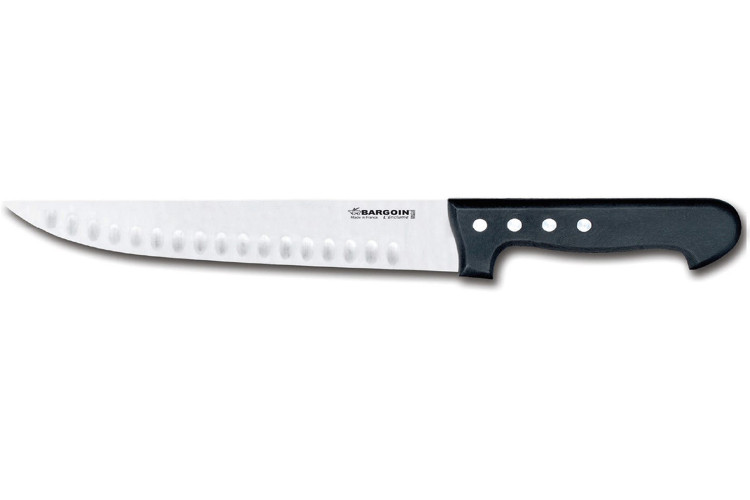 Couteau de boucher Bargoin Classic 4 rivets lame alv&eacute;ol&eacute;e 30cm 