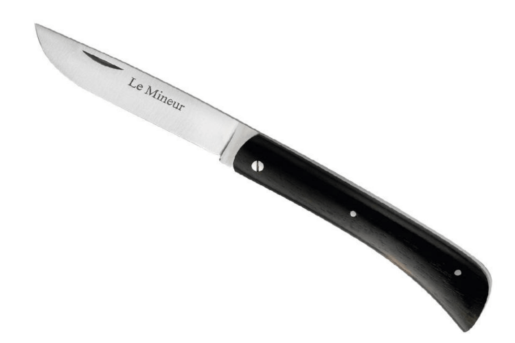 Couteau pliant LE FIDELE Le Mineur acier Sandvik plein manche &eacute;b&egrave;ne 10cm