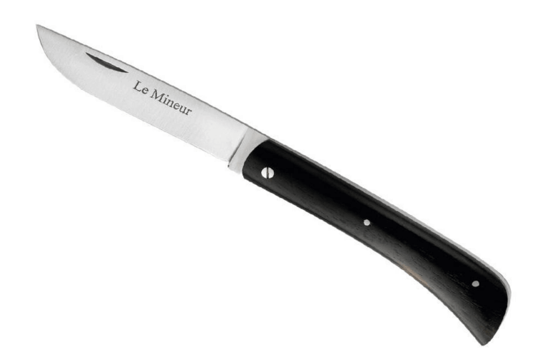 Couteau pliant LE FIDELE Le Mineur acier Sandvik plein manche ébène 10cm