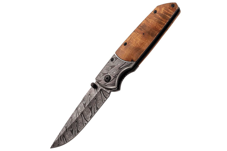 Couteau pliant Herbertz n&deg;584912 manche racine de bois 12cm