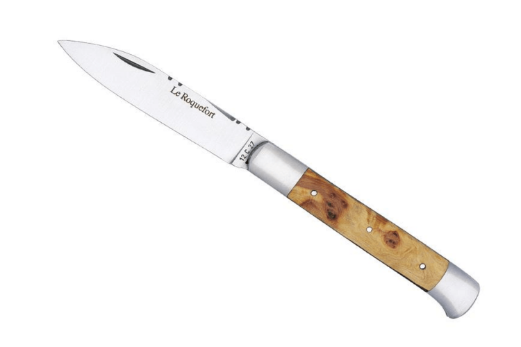 Couteau pliant LE FIDELE Le Roquefort acier Sandvik manche gen&eacute;vrier 11,5cm