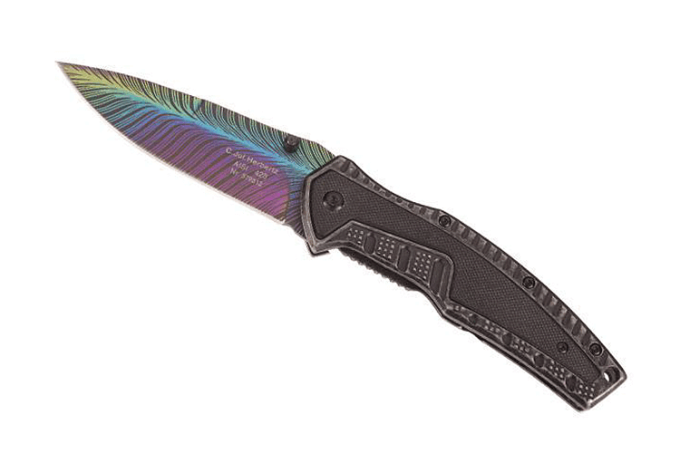 Couteau pliant Herbertz arc-en-ciel manche acier 12cm