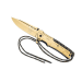 Couteau pliant Herbertz 567112 manche inox doré 12cm + lacet paracord