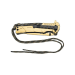 Couteau pliant Herbertz 567112 manche inox doré 12cm + lacet paracord