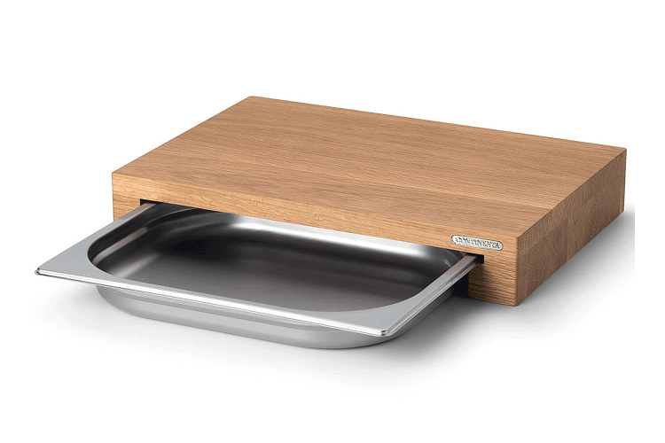 Planche à découper Continenta en bois 48x32,5x6cm + bac inox