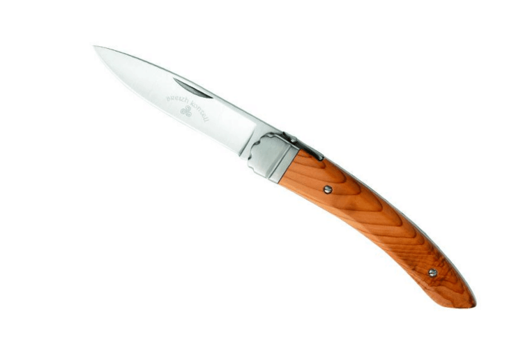 Couteau pliant Breizh Kontell acier inox Z100 manche bois d'if 11,5cm