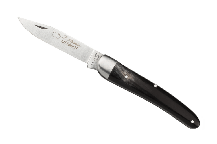 Couteau pliant AU SABOT L'Alsacien acier carbone manche en corne 10cm