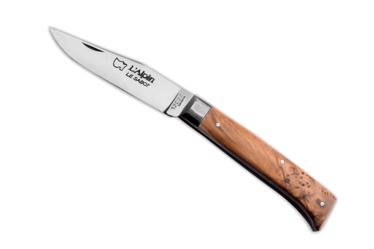 Couteau pliant AU SABOT L'Alpin acier Sandvik manche en gen&eacute;vrier 10cm
