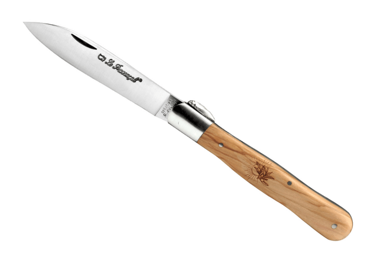 Couteau pliant Au Sabot Le Proven&ccedil;al acier Sandvik manche olivier 12cm
