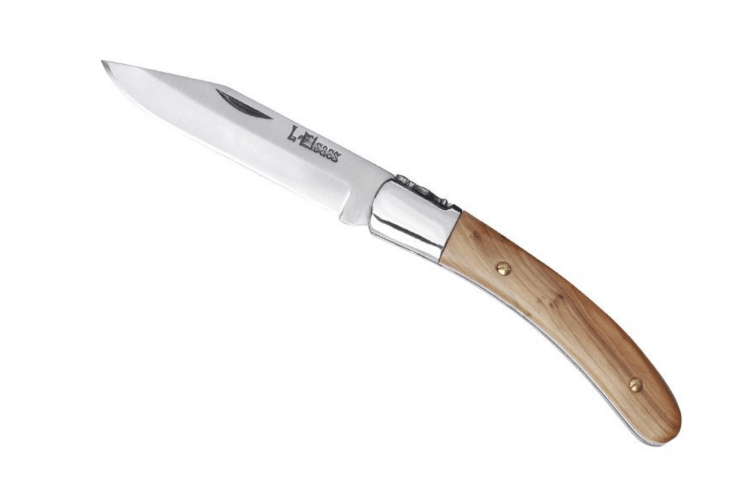 Couteau pliant L'Elsass acier inox Z100 manche bois de gen&eacute;vrier 11cm