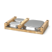 Planche à découper Continenta en bois 50x32,5x8,5cm + 3 bacs inox