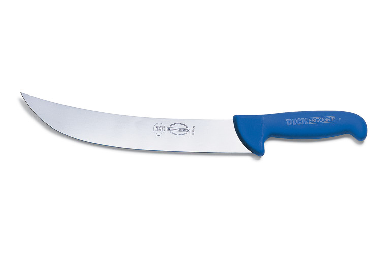 Couteau de boucher Dick Ergogrip forme am&eacute;ricaine manche bleu 