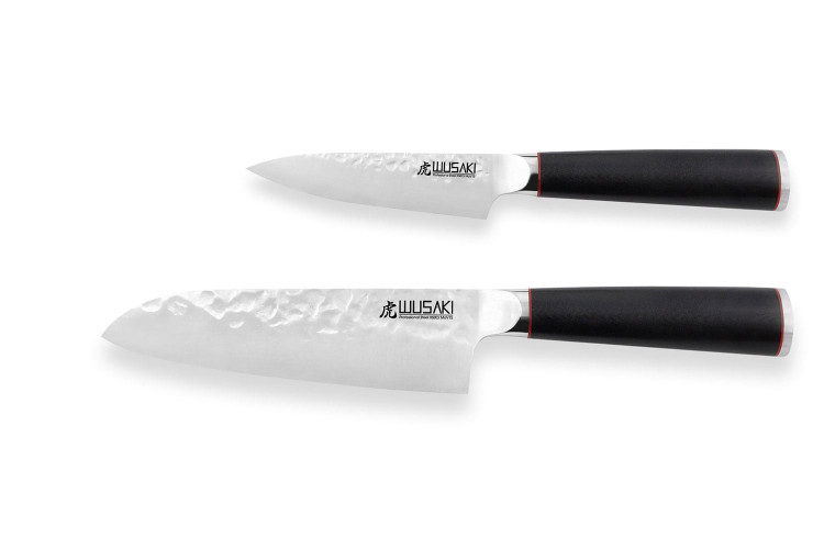 Coffret de 2 couteaux Wusaki Hayato X50 manches G10 Santoku + Office