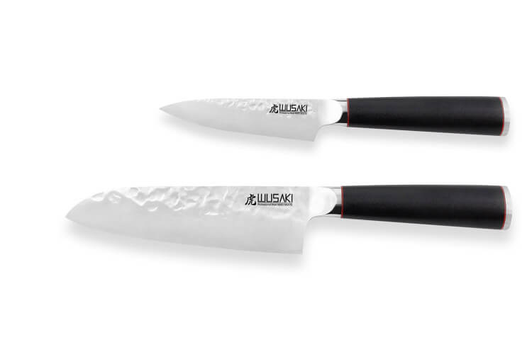 Coffret de 2 couteaux Wusaki Hayato X50 manches G10 Santoku + Office