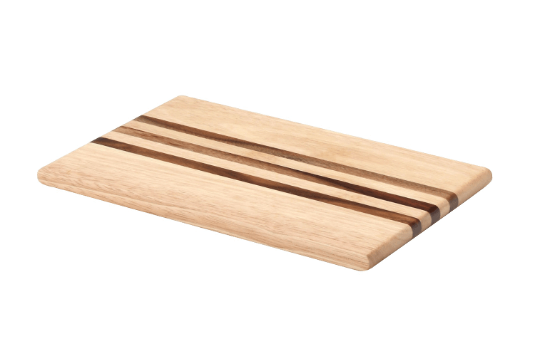 Planche à découper Continenta en bois d'hévéa avec 3 bandes en acacia
