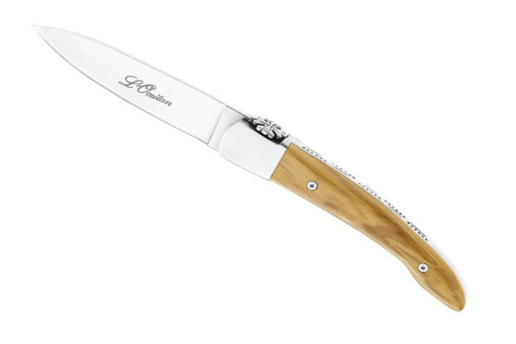 Couteau pliant L'Occitan acier inox Z100 manche bois d'olivier 11cm