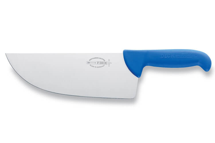 Couteau à découper Dick Ergogrip lame feuille 22cm manche bleu
