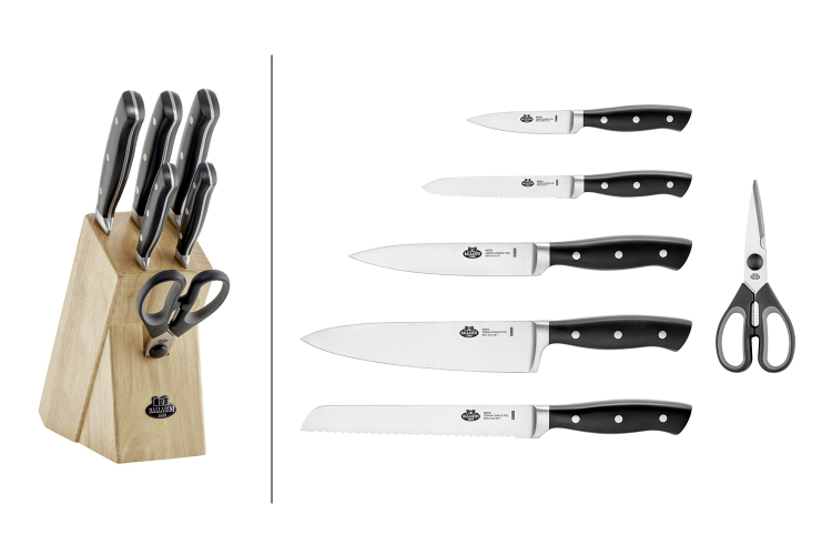 Bloc en bois Ballarini Brenta 5 couteaux + 1 paire de ciseaux