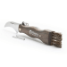 Couteau pliant à champignons manche noyer Maserin acier inox 11cm + brosse intégrée