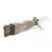 Couteau pliant à champignons manche noyer Maserin acier inox 11cm + brosse intégrée