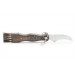 Couteau pliant à champignons manche noyer Maserin acier inox 11cm + brosse intégrée
