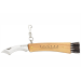Couteau pliant à champignons manche olivier Maserin acier inox 12cm + brosse intégrée