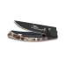 Couteau pliant Le Thiers Liner Lock Claude Dozorme acier noir corne de bélier 10,5cm