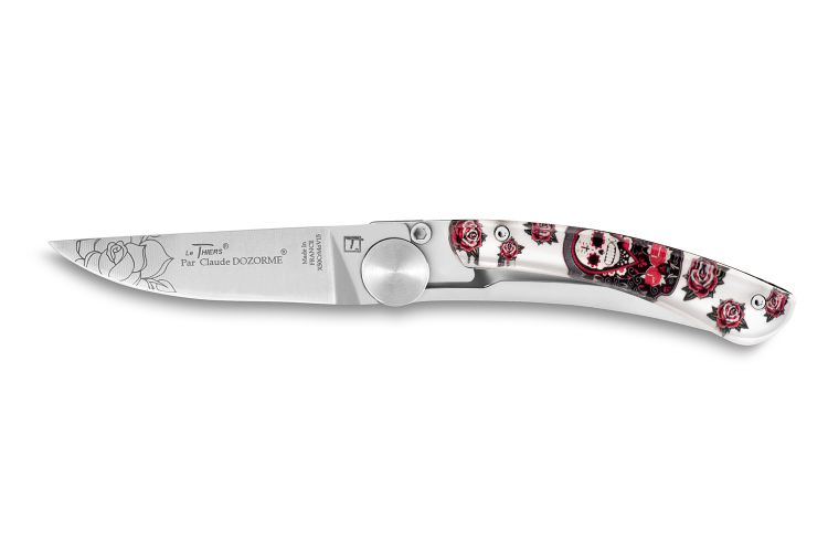 Couteau pliant Le Thiers Liner Lock Claude Dozorme d&eacute;cor cavalera 10,5cm