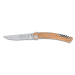 Couteau pliant denté Le Thiers Liner Lock Claude Dozorme olivier 12,5cm