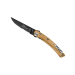 Couteau pliant lame noire dentée Le Thiers Liner Lock Claude Dozorme olivier 12,5cm