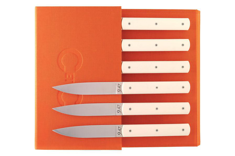 Coffret 6 couteaux de table Perceval 9.47 fa&ccedil;on ivoire